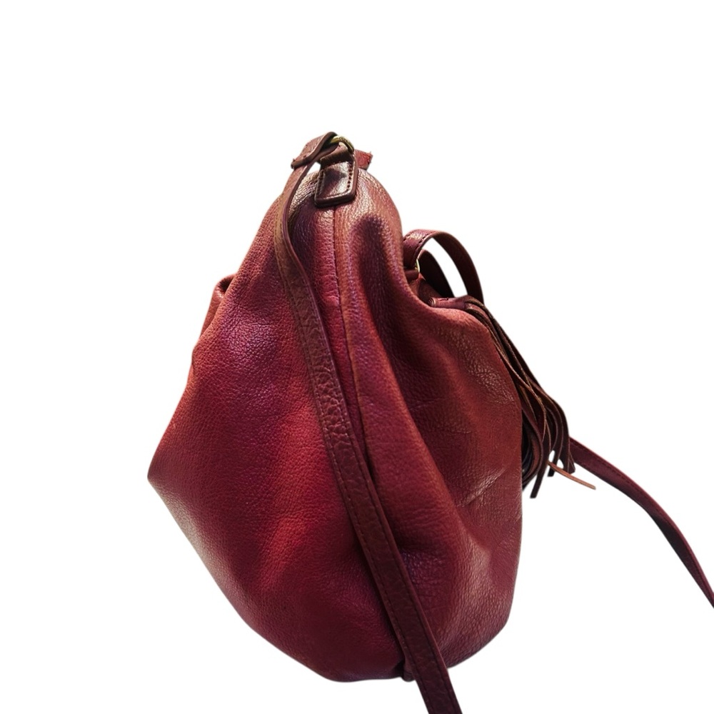 Margot Brand Burgundy Leather Shoulder Bag; IGUC - Picture 8 of 12